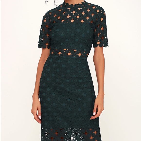 dark teal midi dress